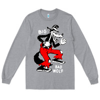 Heather Grey big bad wolf Long Sleeve Tee - linhVisuals