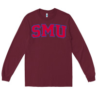 Burgundy The SMU Athletics wordmark Long Sleeve Tee - linhVisuals
