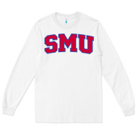 White The SMU Athletics wordmark Long Sleeve Tee - linhVisuals