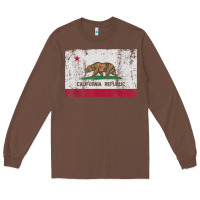 California Flag Womens Mens Heavy Distressed Vintage Gift T Shirt Long Sleeve Tee | Teevron