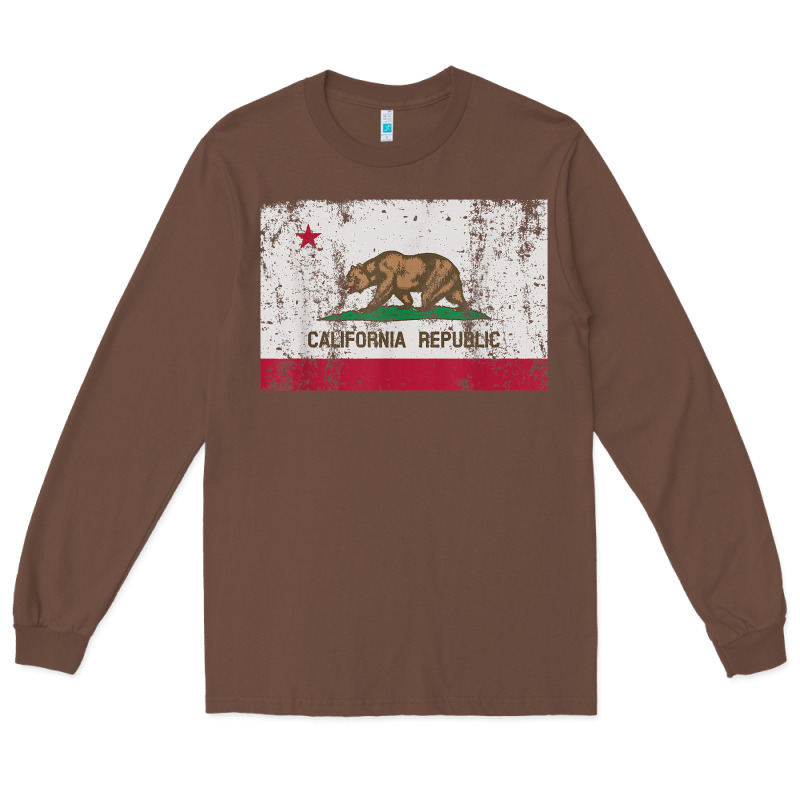 California Flag Womens Mens Heavy Distressed Vintage Gift T Shirt Long Sleeve Tee by linhVisuals | Teevron