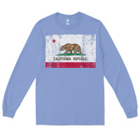 Colony Blue california flag womens mens heavy distressed vintage gift t shirt Long Sleeve Tee - linhVisuals
