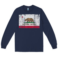 Navy california flag womens mens heavy distressed vintage gift t shirt Long Sleeve Tee - linhVisuals