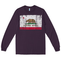 Plum california flag womens mens heavy distressed vintage gift t shirt Long Sleeve Tee - linhVisuals