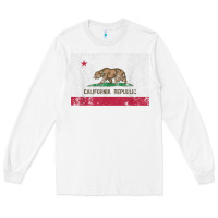 White california flag womens mens heavy distressed vintage gift t shirt Long Sleeve Tee - linhVisuals