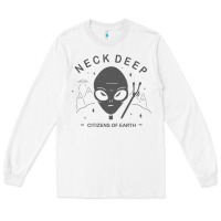 White neck deep clässic Long Sleeve Tee - linhVisuals