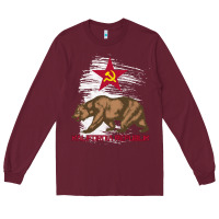 Burgundy california republic communist kalifornia t shirt Long Sleeve Tee - linhVisuals