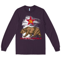 Plum california republic communist kalifornia t shirt Long Sleeve Tee - linhVisuals