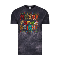 Cloud Black Merry And Bright Vintage Tee - FaDigitalArtStudio
