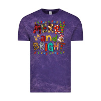 Cloud Purple Merry And Bright Vintage Tee - FaDigitalArtStudio