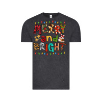 Vintage Black Merry And Bright Vintage Tee - FaDigitalArtStudio