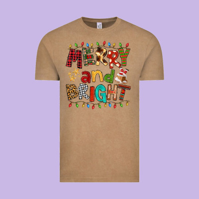 Merry And Bright Vintage Tee Designed By Fadigitalartstudio
