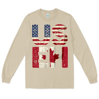 Mushroom canada us eh american canadian flag vintage america colors patriotic g Long Sleeve Tee - linhVisuals