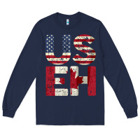 Navy canada us eh american canadian flag vintage america colors patriotic g Long Sleeve Tee - linhVisuals