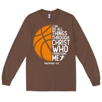 Chestnut christian basketball i can do all things through christ philippians 41 Long Sleeve Tee - linhVisuals