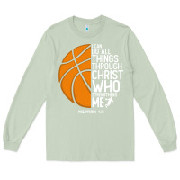 Matcha christian basketball i can do all things through christ philippians 41 Long Sleeve Tee - linhVisuals