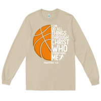 Mushroom christian basketball i can do all things through christ philippians 41 Long Sleeve Tee - linhVisuals