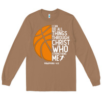 Toasted Coconut christian basketball i can do all things through christ philippians 41 Long Sleeve Tee - linhVisuals