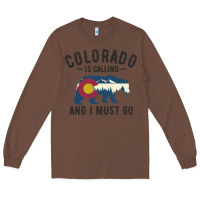 Chestnut colorado is calling and i must go state flag with wild bear Long Sleeve Tee - linhVisuals