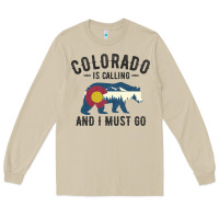 Mushroom colorado is calling and i must go state flag with wild bear Long Sleeve Tee - linhVisuals