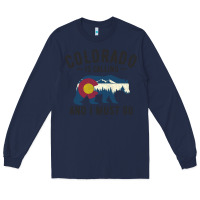 Navy colorado is calling and i must go state flag with wild bear Long Sleeve Tee - linhVisuals