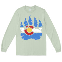 Matcha colorado state flag bear paw print pocket place Long Sleeve Tee - linhVisuals