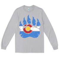Moon Dust colorado state flag bear paw print pocket place Long Sleeve Tee - linhVisuals