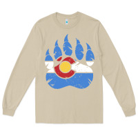 Mushroom colorado state flag bear paw print pocket place Long Sleeve Tee - linhVisuals