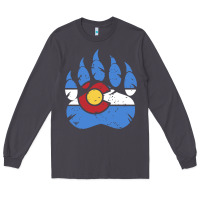 Smoke colorado state flag bear paw print pocket place Long Sleeve Tee - linhVisuals