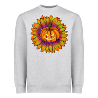 Heather Grey Halloween Sunflower Heavyweight Sweatshirt - RanaPortraitStore