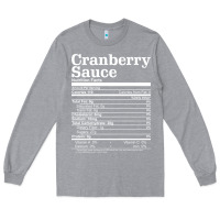 Heather Grey cranberry sauce nutrition facts funny thanksgiving christmas food nutr Long Sleeve Tee - linhVisuals