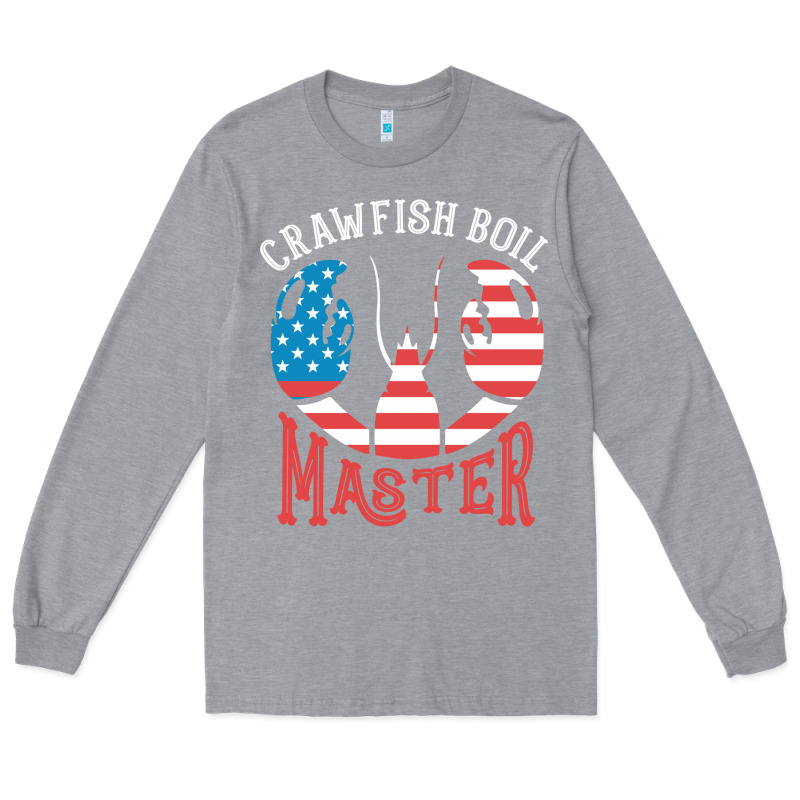 Crawfish Boil Master American  Flag Us Big Red Lobster Design Long Sleeve Tee by linhVisuals | Teevron