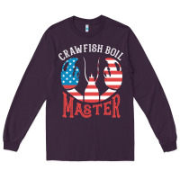 Plum crawfish boil master american  flag us big red lobster design Long Sleeve Tee - linhVisuals