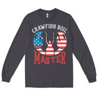Smoke crawfish boil master american  flag us big red lobster design Long Sleeve Tee - linhVisuals