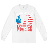 White crawfish boil master american  flag us big red lobster design Long Sleeve Tee - linhVisuals