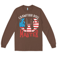 Chestnut crawfish boil master american  flag us big red lobster design Long Sleeve Tee - linhVisuals