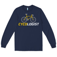 Navy cycologist funny cycling and bicycle sport design cycler humor gift bi Long Sleeve Tee - linhVisuals