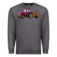 Charcoal Heather Pink Farm Tractor Premium Sweatshirt - RanaPortraitStore