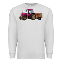 Dove Grey Pink Farm Tractor Premium Sweatshirt - RanaPortraitStore