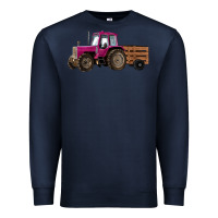 Navy Pink Farm Tractor Premium Sweatshirt - RanaPortraitStore