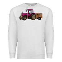Oatmeal Heather Pink Farm Tractor Premium Sweatshirt - RanaPortraitStore