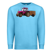 Ocean Blue Pink Farm Tractor Premium Sweatshirt - RanaPortraitStore
