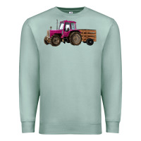 Seafoam Pink Farm Tractor Premium Sweatshirt - RanaPortraitStore