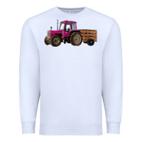 White Pink Farm Tractor Premium Sweatshirt - RanaPortraitStore