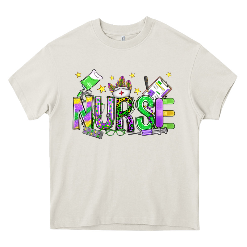 Mardi Gras Nurse Heavy Core Tee by OliviaCreatesArt | Teevron