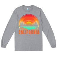 Heather Grey california t  shirt california sunset vintage trees scenery t  shirt Long Sleeve Tee - linhVisuals