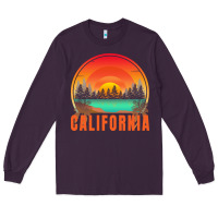 Plum california t  shirt california sunset vintage trees scenery t  shirt Long Sleeve Tee - linhVisuals