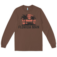 Chestnut florida man state funny meme vintage palm trees and sunset retro sun Long Sleeve Tee - linhVisuals