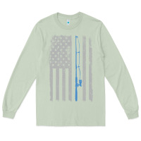 Matcha fishing american flag vintage fishing rod patriotic 4ht of july gift f Long Sleeve Tee - linhVisuals