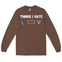 Chestnut funny things i hate low battery and wifi connection Long Sleeve Tee - linhVisuals